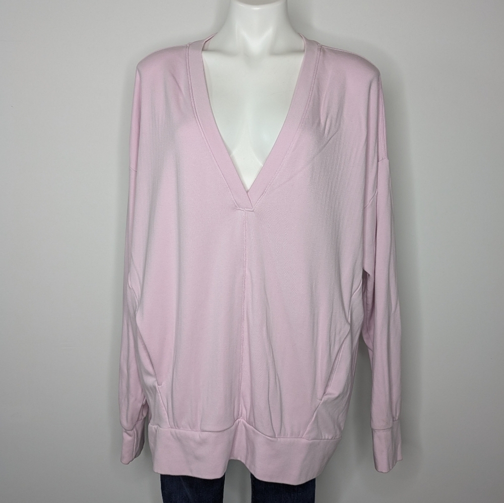 Fabletics Rosaline V neck pullover pink/purple L